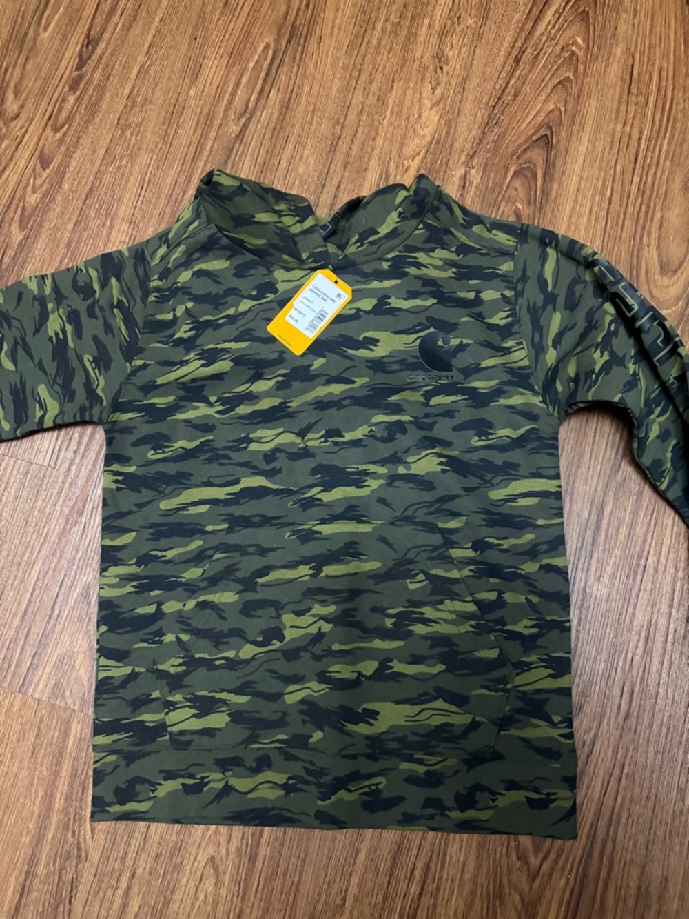 Carhartt Kids Olive & Dark Green Camo Rashguard Swim Top